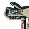 Y&Z- Ride With Time Premium Leather Western Barrel Racing Trail Equestrian Pony & Adult Horse Saddle, Size 10 to 18 inches Seat Available (12" Inches, Blue) view 4