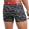Champion Men's Cotton Stretch Boxer Brief, Black/Oxford Grey Heather/Black Script Logo, 2XL view 3