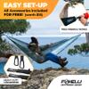 Foxelli Camping Hammock  Ultralight Hammock for Backpacking, Hiking, Festivals, Travel - Easy Setup with Tree-Friendly Ropes & Steel Carabiners, Heavy Duty Parachute Nylon view 2