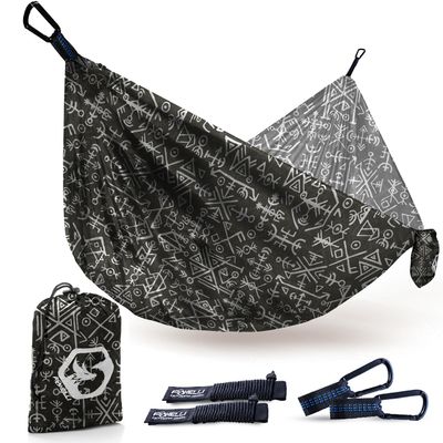 Foxelli Camping Hammock Ultralight Hammock for Backpacking, Hiking, Festivals, Travel - Easy Setup with Tree-Friendly Ropes & Steel Carabiners, Heavy Duty Parachute Nylon
