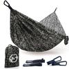 Foxelli Camping Hammock  Ultralight Hammock for Backpacking, Hiking, Festivals, Travel - Easy Setup with Tree-Friendly Ropes & Steel Carabiners, Heavy Duty Parachute Nylon view 1