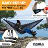 Foxelli Camping Hammock  Ultralight Hammock for Backpacking, Hiking, Festivals, Travel - Easy Setup with Tree-Friendly Ropes & Steel Carabiners, Heavy Duty Parachute Nylon view 2