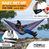 Foxelli Camping Hammock  Ultralight Hammock for Backpacking, Hiking, Festivals, Travel - Easy Setup with Tree-Friendly Ropes & Steel Carabiners, Heavy Duty Parachute Nylon view 2