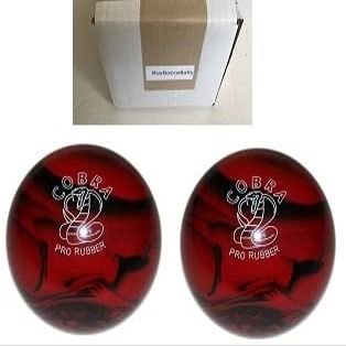 BuyBocceBalls - EPCO Duckpin Bowling Balls - (4 3/4 inch- 3lbs. 10oz.) - Pack of 2 - Cobra Pro Rubber - Red & Black - Made in USA
