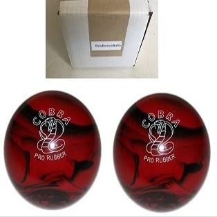 BuyBocceBalls - EPCO Duckpin Bowling Balls - (4 3/4 inch- 3lbs. 10oz.) - Pack of 2 - Cobra Pro Rubber - Red & Black - Made in USA