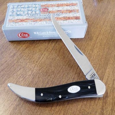 Case XX 23674 Black Pearl Kirinite Handle Single Blade Medium Toothpick, 1010094 SS