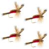 The Fly Fishing Place Red Humpy Classic Trout Dry Fly Fishing Flies - Set of 4 Flies Size 10 view 1