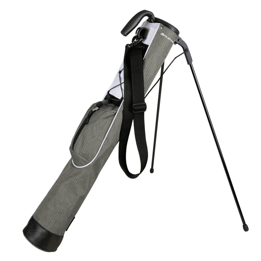 Orlimar Pitch n Putt Lightweight Sunday Golf Bag with Stand, Ultra-Light Carry Design, Two-Way Divider Top, Shoulder Strap, Compact Carry Golf Bag for Men & Women, Plaid Poly Smoke Gray