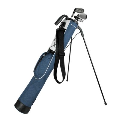 Orlimar Pitch n Putt Lightweight Sunday Golf Bag with Stand, Ultra-Light Carry Design, Two-Way Divider Top, Shoulder Strap, Compact Carry Golf Bag for Men & Women, Plaid Poly Azure Blue
