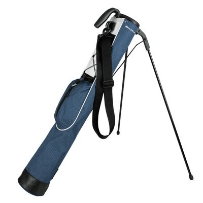 Orlimar Pitch n Putt Lightweight Sunday Golf Bag with Stand, Ultra-Light Carry Design, Two-Way Divider Top, Shoulder Strap, Compact Carry Golf Bag for Men & Women, Plaid Poly Steel Blue