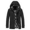 QWENTMTNTY Mens Single Breasted Trench Coat Cotton Military Full Zip Quilted Lined Pea Coat Jacket Contrast Camo Windbreaker view 1