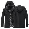 QWENTMTNTY Mens Single Breasted Trench Coat Cotton Military Full Zip Quilted Lined Pea Coat Jacket Contrast Camo Windbreaker view 2