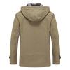 QWENTMTNTY Mens Single Breasted Trench Coat Cotton Military Full Zip Quilted Lined Pea Coat Jacket Contrast Camo Windbreaker view 3