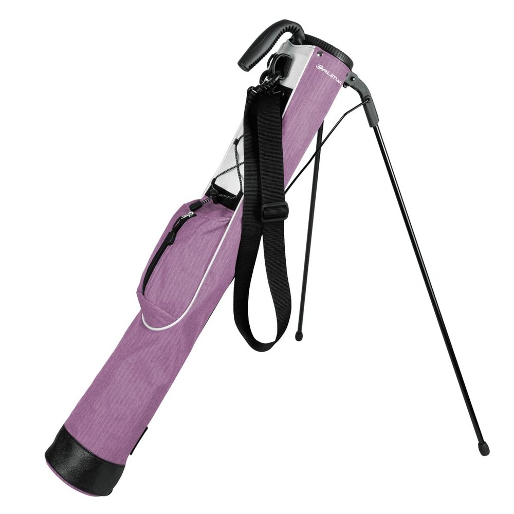 Orlimar Pitch n Putt Lightweight Sunday Golf Bag with Stand, Ultra-Light Carry Design, Two-Way Divider Top, Shoulder Strap, Compact Carry Golf Bag for Men & Women, Plaid Poly Lilac Purple