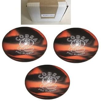 BuyBocceBalls - EPCO Duckpin Bowling Balls - (5 inch- 3lbs. 12oz.) - Pack of 3 - Cobra Pro Rubber - Orange & Black - Made in USA