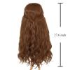 M MISS U HAIR Women Long Wavy Brown Wigs with Braid Princess Renaissance Hippie Cosplay Party Wig view 3