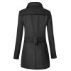 QWENTMTNTY Mens Classic Wool Double Breasted Pea Coat with Belt Notch Collar Slim Fit Trench Coat Mid Long Business Overcoat Pocket view 2