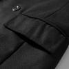 QWENTMTNTY Mens Classic Wool Double Breasted Pea Coat with Belt Notch Collar Slim Fit Trench Coat Mid Long Business Overcoat Pocket view 3