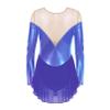 renvena Women's Figure Ice Skating Dress Long Sleeve Mesh Skirted Leotard Competition Performance Costumes Purple Large view 4