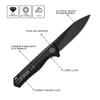Petrified fish PF818,3.54" D2 Blade,104g G10 Handle Flipper Folding knife (Carbon fiber with G10 handle, Black stonewashed) view 2