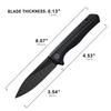 Petrified fish PF818,3.54" D2 Blade,104g G10 Handle Flipper Folding knife (Carbon fiber with G10 handle, Black stonewashed) view 3