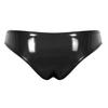 Yihuimin Women's Shiny Metallic High Cut Bikini Briefs Low Rise Panties Underwear Black Large view 2