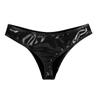 Yihuimin Women's Shiny Metallic High Cut Bikini Briefs Low Rise Panties Underwear Black Large view 3