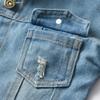 Baby Jean Jacket Infant Newborn Denim Jacket Coat Cowboy Outwear Ripped Toddler Lumberjack Buffalo Plaid 1st Christmas Outfit Photoshoot Kids Girls Boys Fall Outfits Winter Hoodie Clothes Red 2-3T view 2