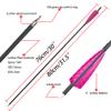 30 inch Archery Carbon Arrows Hunting Arrows with 4" Camo Feather Fletching 100 Grain Replaceable Points Targeting Practice Arrows Spine 500 for Recurve Bow Compound Bow Longbow (12 pcs, Pink) view 2