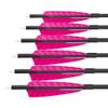 30 inch Archery Carbon Arrows Hunting Arrows with 4" Camo Feather Fletching 100 Grain Replaceable Points Targeting Practice Arrows Spine 500 for Recurve Bow Compound Bow Longbow (12 pcs, Pink) view 3