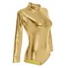 OBEEII Long Sleeve Adult Ballet Dance Leotards for Women One Piece Leotard Dancewear Clubwear Gold B XL view 3