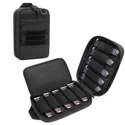 DSLEAF Tactical Pistol Magazine Storage Bag, MOLLE Mag Pouch Hold Up to 10x Most Single/Double Stack Magazines (Patent Design)