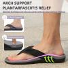 MEGNYA Comfotr Mens Orthotic Flip Flops Thong Sandals for Flat Feet Plantar Fasciitis with Arch Support Soft Toe-Post Slippers Indoor black&grey Size 10 view 2