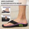 MEGNYA Mens Orthopedic Walking Sandals with Arch Support Flat Feet Flip Flops Thong for Plantar Fasciitis Pain Casual Outdoor Sport pure black Size 9 view 2