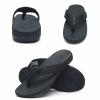 MEGNYA Mens Orthopedic Walking Sandals with Arch Support Flat Feet Flip Flops Thong for Plantar Fasciitis Pain Casual Outdoor Sport pure black Size 9 view 4