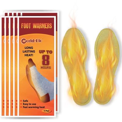 Insole Foot Warmers for Feet 10 Pairs, Foot Toe Warmers Disposable, Feet Warmers for Men Women, Hot Packs for Feet, Heat Pack Toe, Air Activated Warmers, Adhesive Warmers, Heat Packs Skiing
