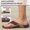 MEGNYA Mens Flip Flop with Orthotic Arch Support Casual Soft Toe-Post Sandal Stress Relief for Plantar Fasciitis Flat Feet Heel Pain Brown Size 8 view 2
