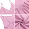 OLYCN Sleeveless Swimsuit Cover Up Loose Ruffle Hem Swimwear Cover Sexy Camisole Beach Cover Up for Women Pink view 4
