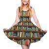 BAIKUTOUAN Library Book Shelf Sleeveless Swing Dress Beach Mini for Women Print view 2