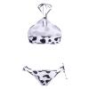 IDOPIP Women Sexy Milk Cow Maid Lingerie Set Anime Lolita Japanese Cosplay Mini Bikini Bra Underwear Nightwear Outfit Set with Stockings Fancy Dress Costume 011 White Cow Halter + Stockings One Size view 2