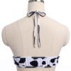 IDOPIP Women Sexy Milk Cow Maid Lingerie Set Anime Lolita Japanese Cosplay Mini Bikini Bra Underwear Nightwear Outfit Set with Stockings Fancy Dress Costume 011 White Cow Halter + Stockings One Size view 4