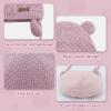 Duoyeree Kids Baby Hat Soft Warm Cable Knit Beanie Toddler Girl Fall Winter Hats(Skin Pink,12-18 Months) view 3