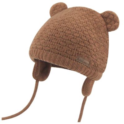 Duoyeree Kids Baby Hat Soft Warm Cable Knit Beanie Toddler Girl Fall Winter Hats(Net-Brown,6-12 Months)