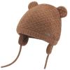Duoyeree Kids Baby Hat Soft Warm Cable Knit Beanie Toddler Girl Fall Winter Hats(Net-Brown,6-12 Months) view 1
