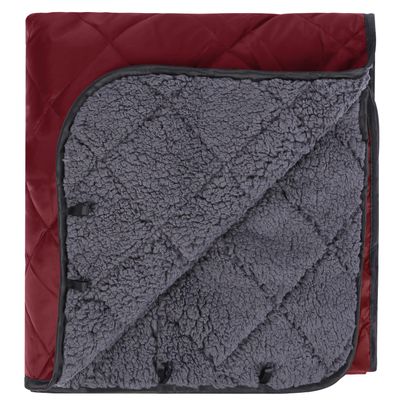 REDCAMP Large Camping Blanket with Sherpa Lining, Cold Weather Warm Outdoor Blanket Windproof for Camping Stadium, Machine Washable 59"x 79" Red