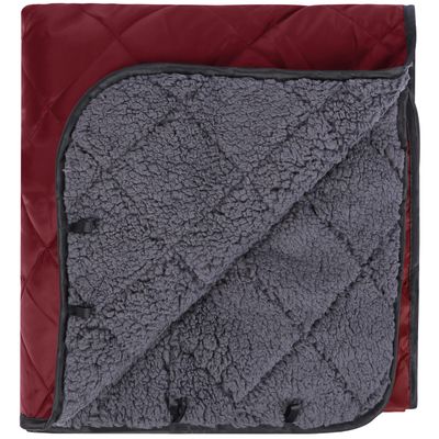 REDCAMP Large Warm Blanket with Sherpa Lining, Cold Weather Outdoor Blanket Windproof for Camping Stadium, Machine Washable 79"x 79" Red