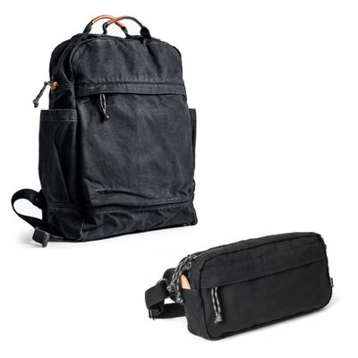 Gootium Canvas Backpack x Crossbody Pack - Casual Vintage Style Cloth Daypack Combo
