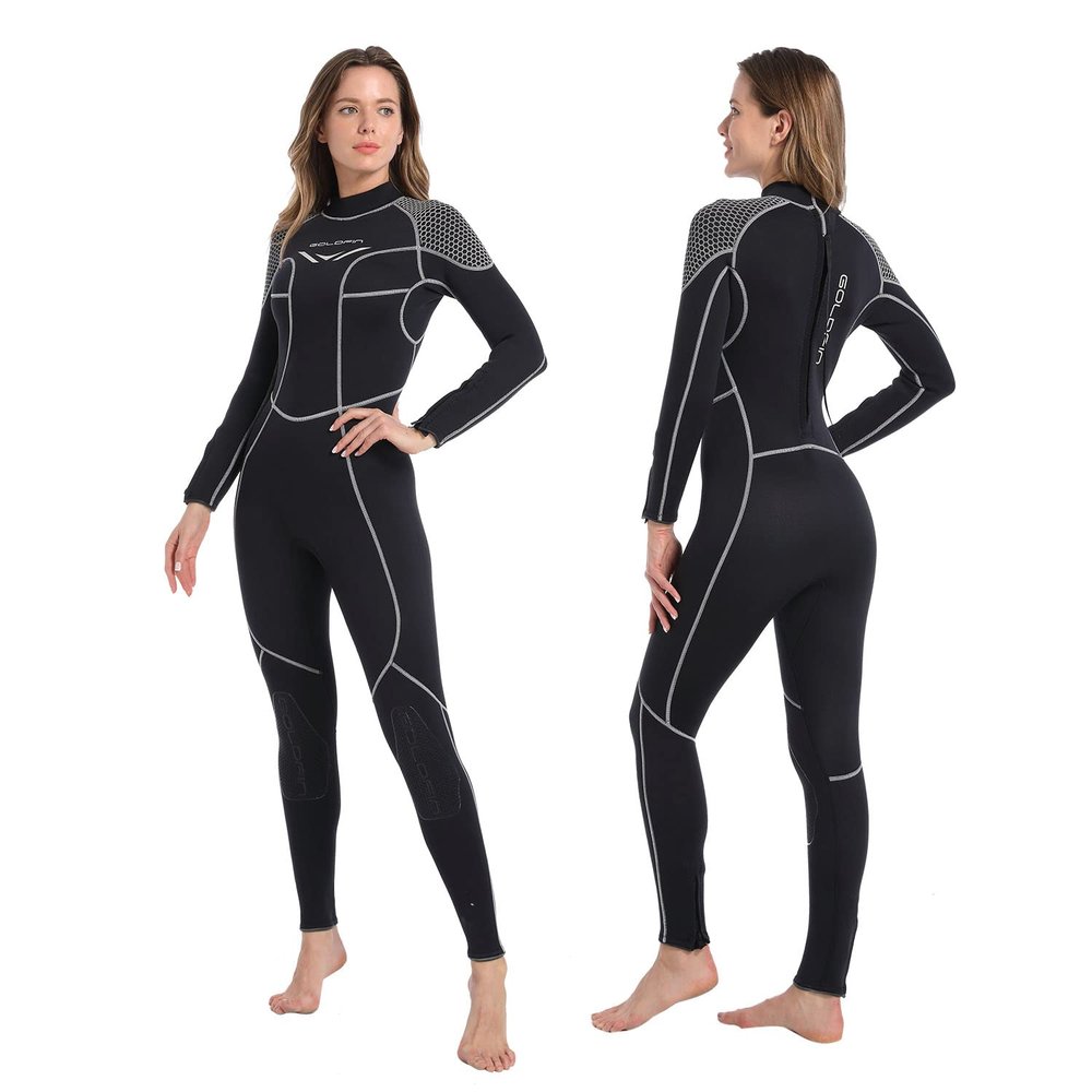 GoldFin Wetsuit for Women, Womens 3mm Wetsuits Fullbody Back Zipper