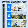 Patiassy Outdoor Volleyball Net System Portable and Easy Setup Adjustable Height Poles with Volleyball, Pump, Hammer, Boundary Line, and Carry Bag for Backyard, Beach, Lawn Yellow view 2