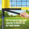 Patiassy Outdoor Volleyball Net System Portable and Easy Setup Adjustable Height Poles with Volleyball, Pump, Hammer, Boundary Line, and Carry Bag for Backyard, Beach, Lawn Yellow view 3